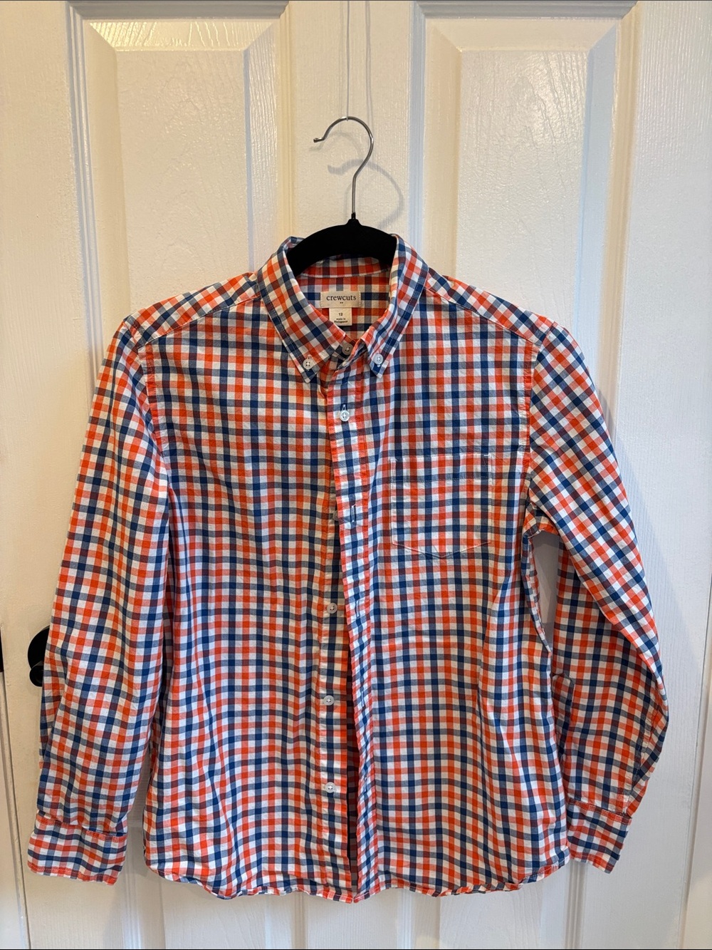 Crewcuts Blue & Orange Check Button-Down Shirt 12